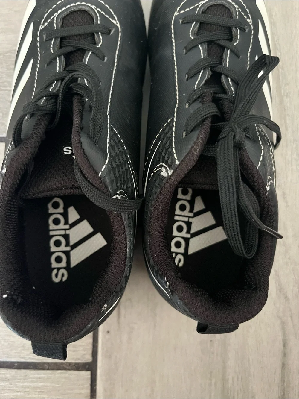 adidas Kids Black and White Cleats